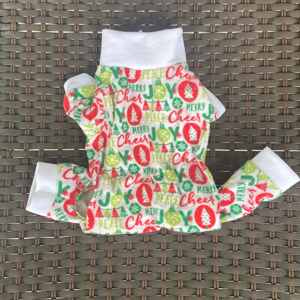 Small dog Christmas pajamas.